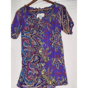 Paisley‎ Print Blouse with beautiful Beading from Faith Size Small